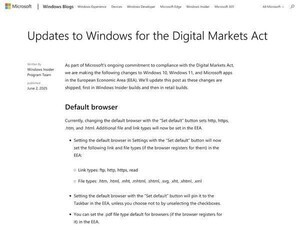 Windowsで「Edgeを既定にする」の通知が非表示に、欧州のDMA対応